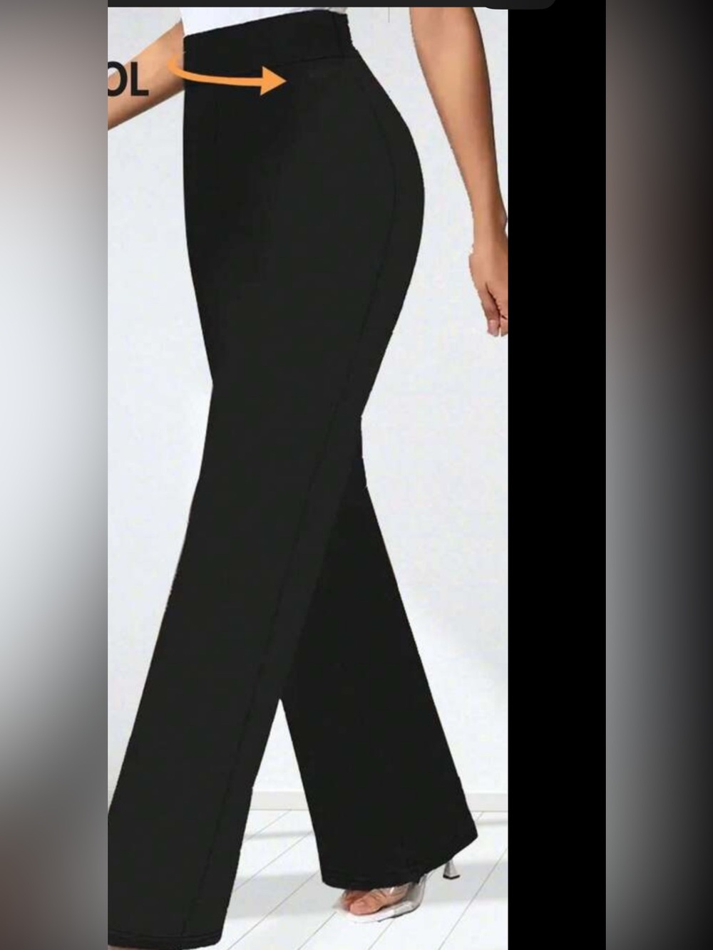 High-Rise Black Wide Leg Pants for Women